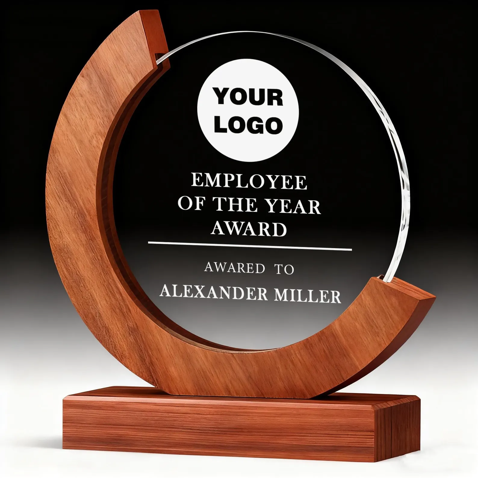 Crystal recognition award for employee milestones