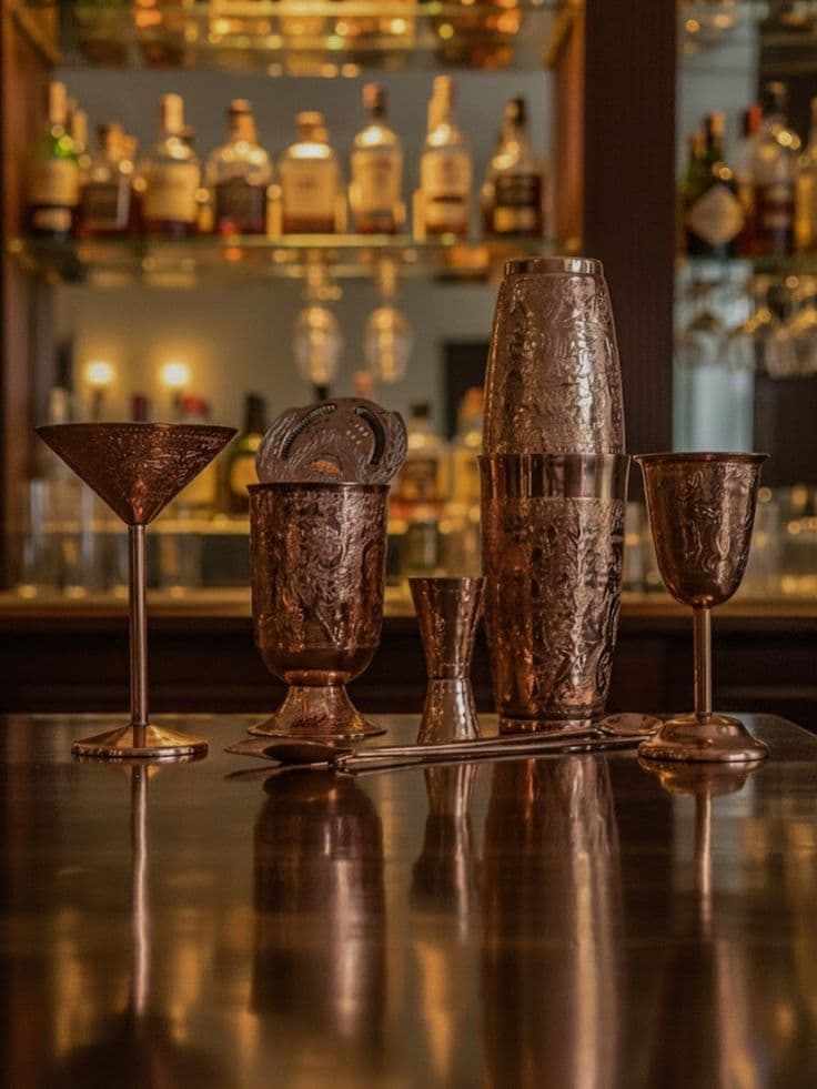 10-Year Copper Bar Set 4pc — personalised corporate gift