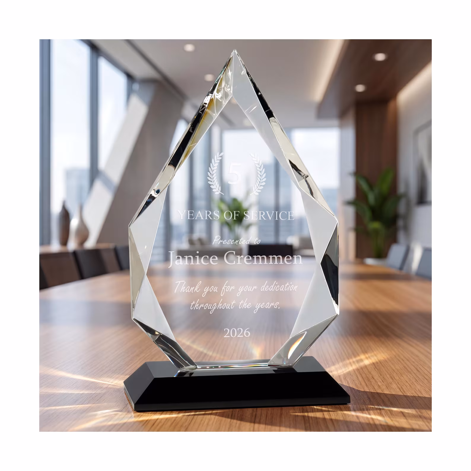 Partnership Anniversary Crystal — personalised corporate gift