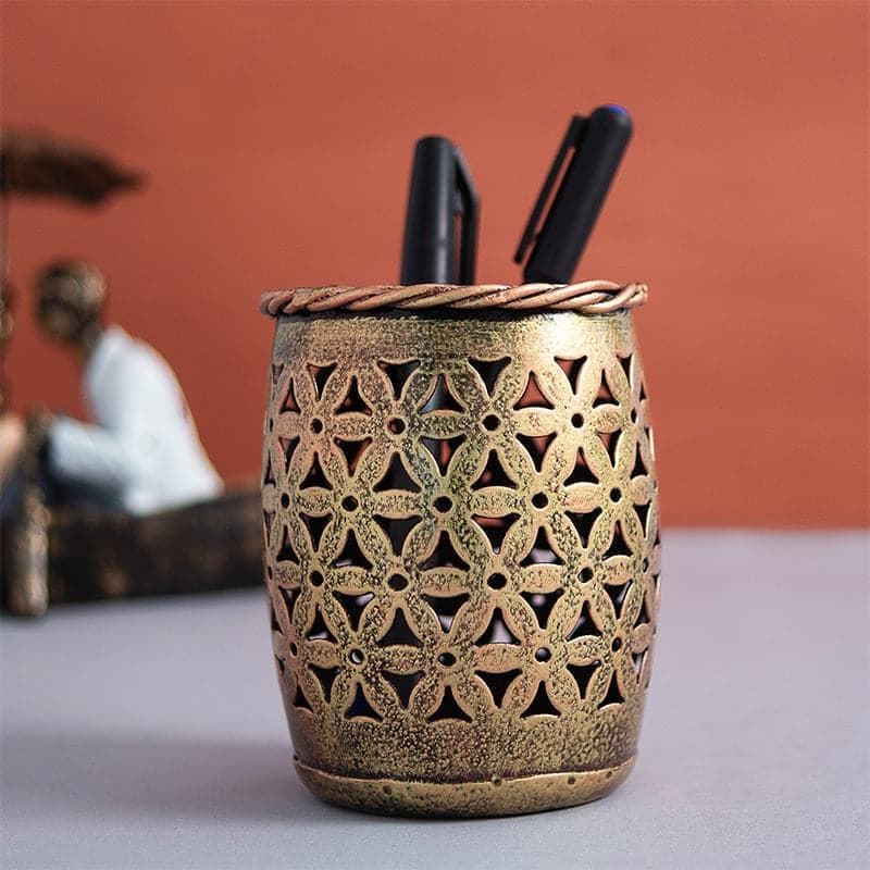 Brass Pen Stand Engraved — personalised corporate gift