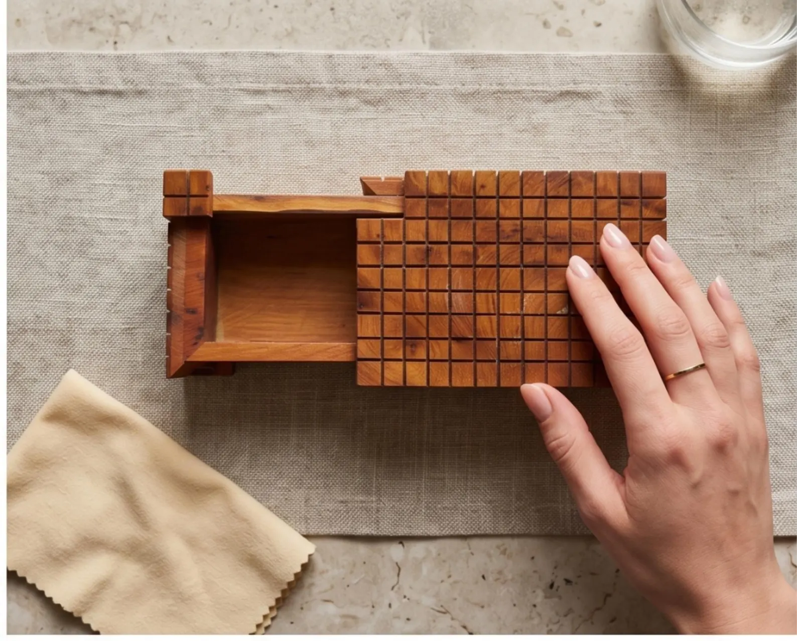 Handcrafted Wood Box Pietra Dura — personalised corporate gift