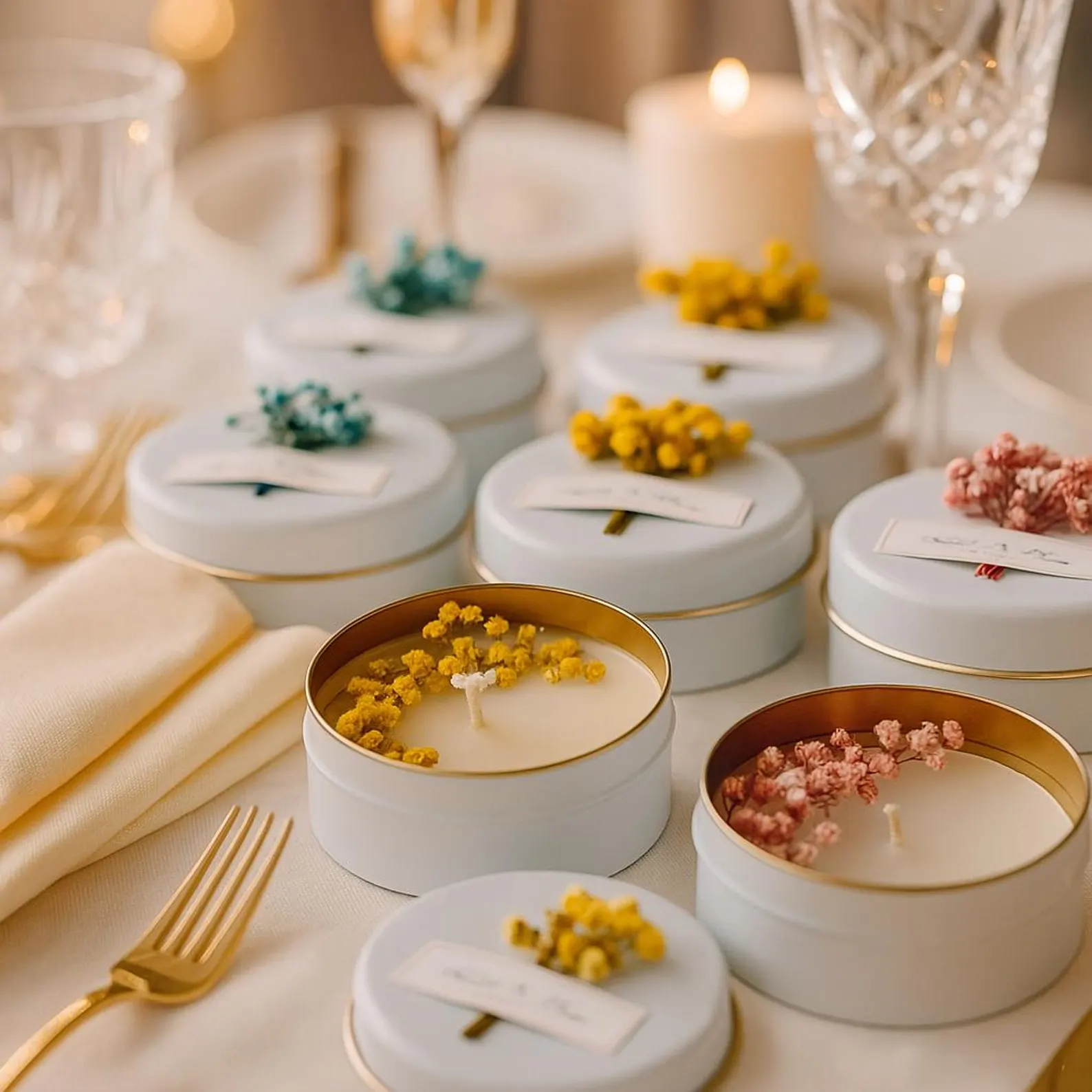 Organic Soy Candle Named Tin — personalised corporate gift