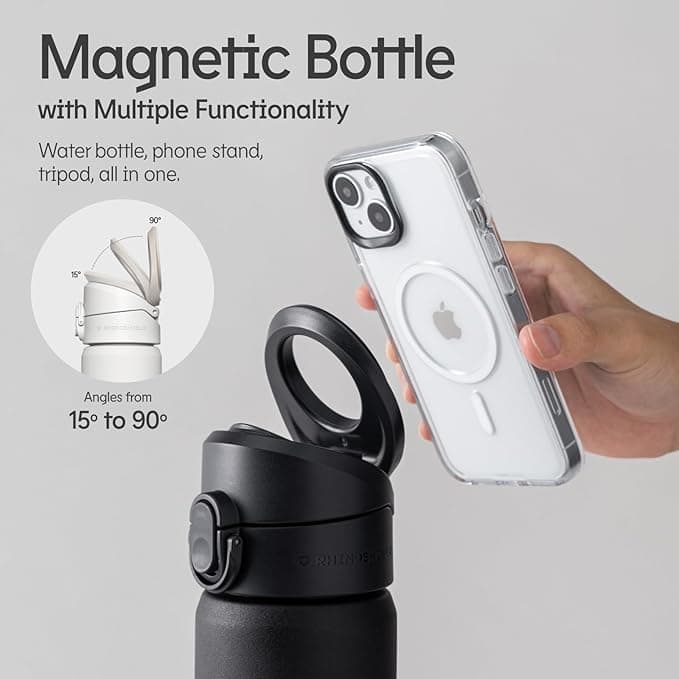 Water Bottle with Built-in Phone Stand — personalised corporate gift